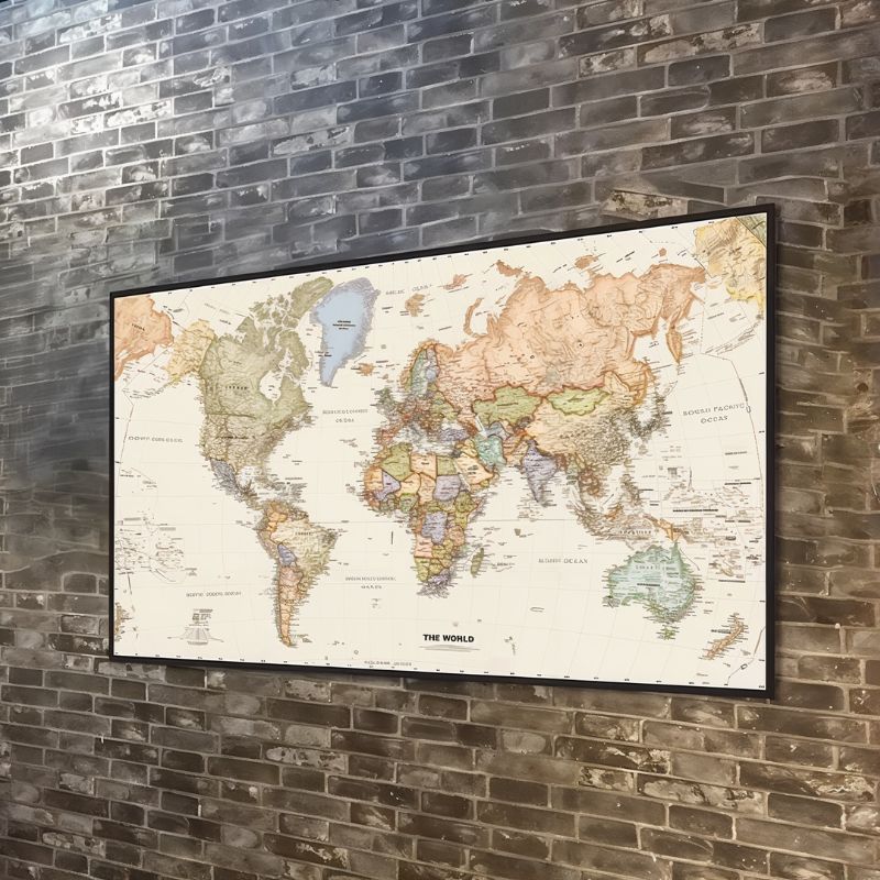 Tableau carte du monde avec pays