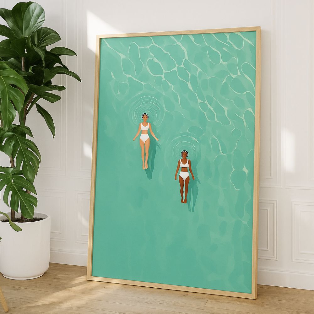 Tableau Détente à la mer entre copine