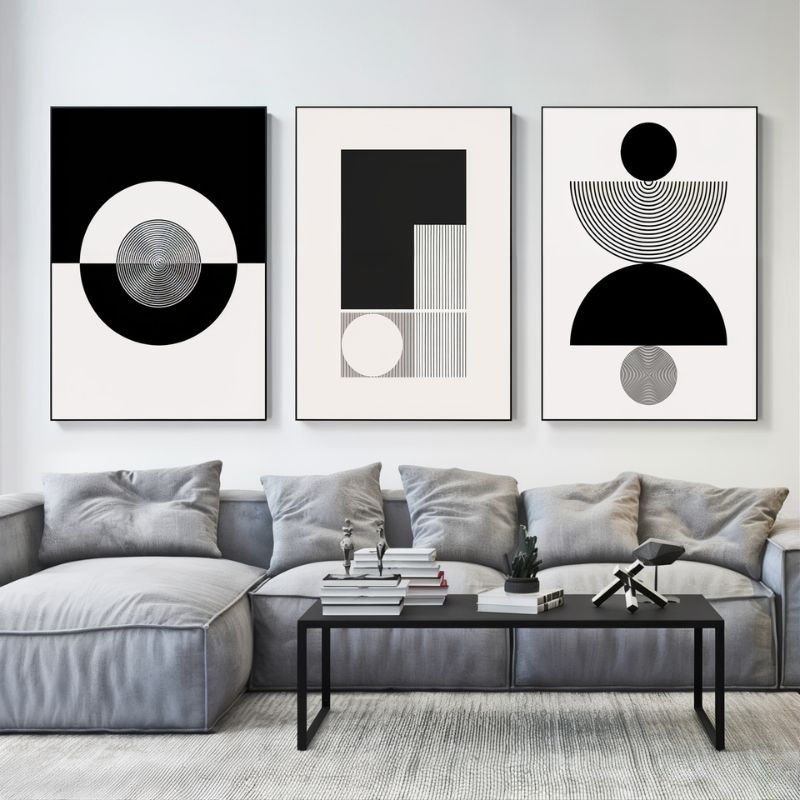 Tableau Triptyque Noir Et Blanc