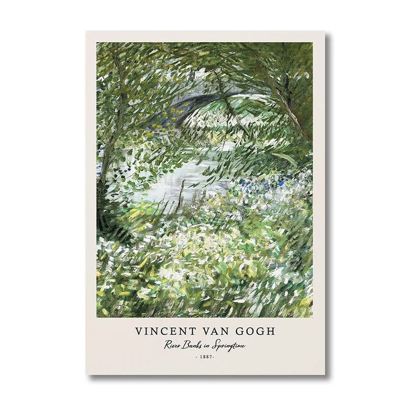 Berges de la rivière au printemps - Vincent Van Gogh tableau chambre