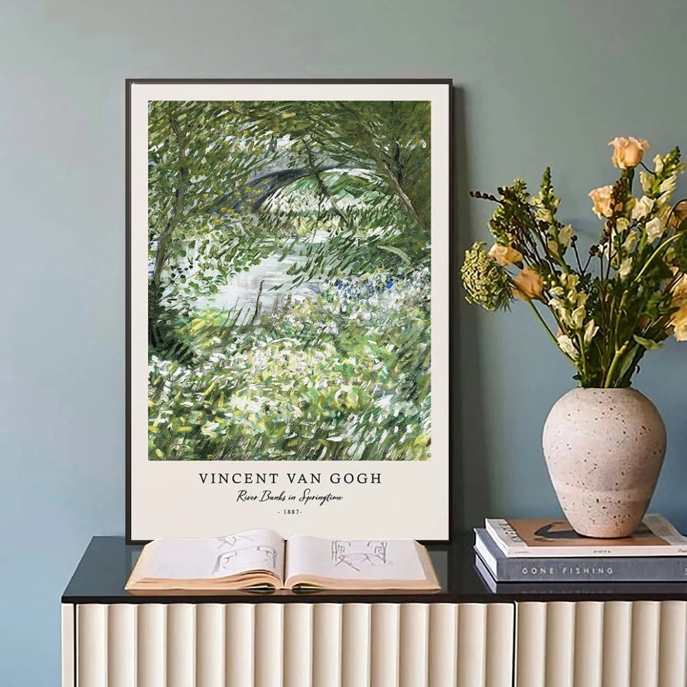 Berges de la rivière au printemps - Vincent Van Gogh tableau mural