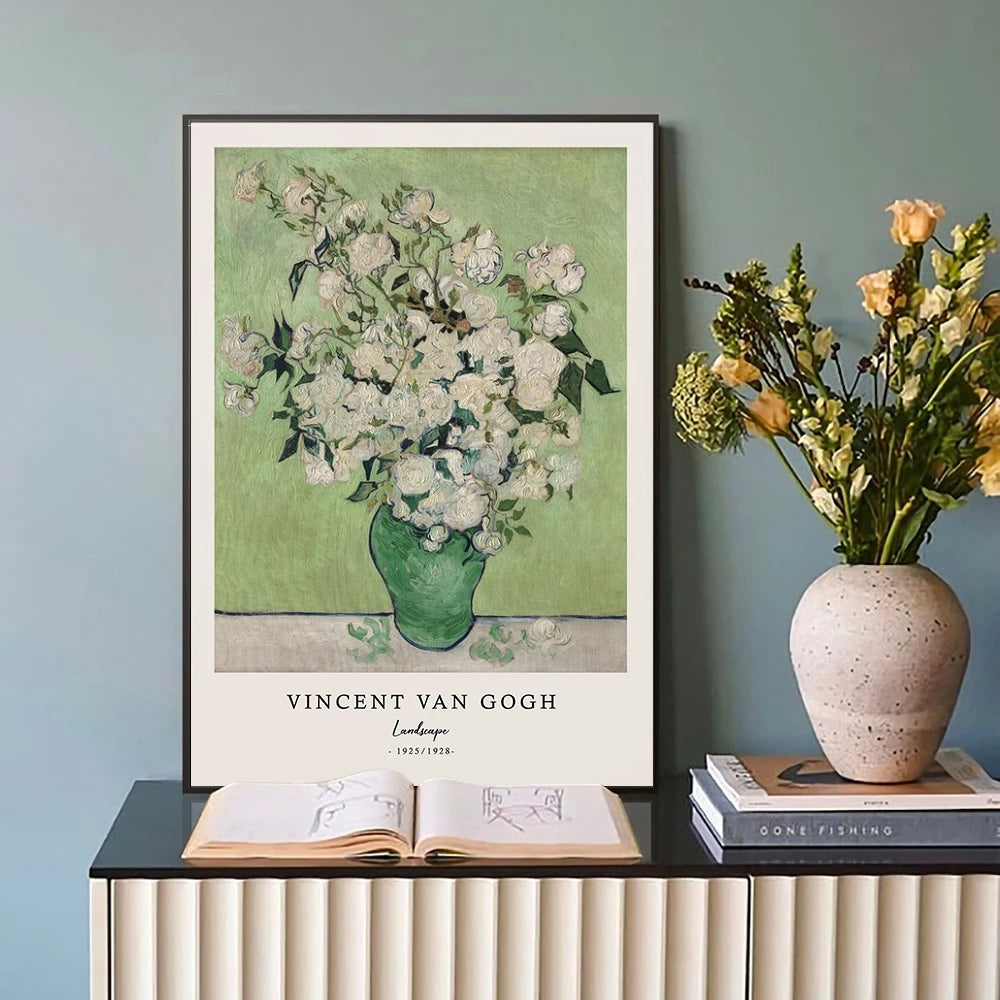 Nature morte, vase aux roses roses - Vincent Van Gogh Tableau