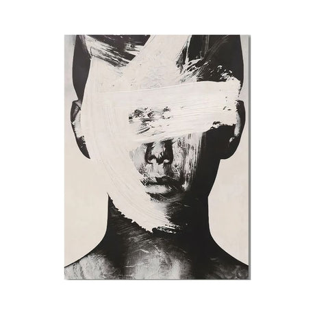 PortraitAbstraitMinimalisteNoiretBlanc toile 2