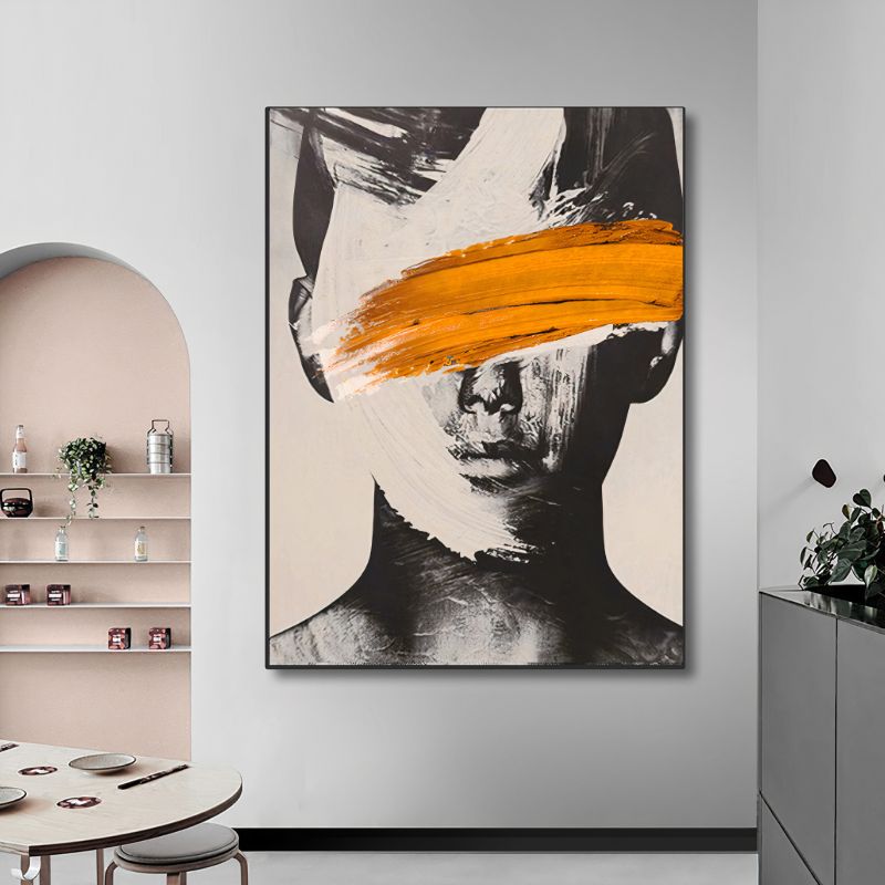 PortraitAbstraitMinimalisteNoiretBlanc mural