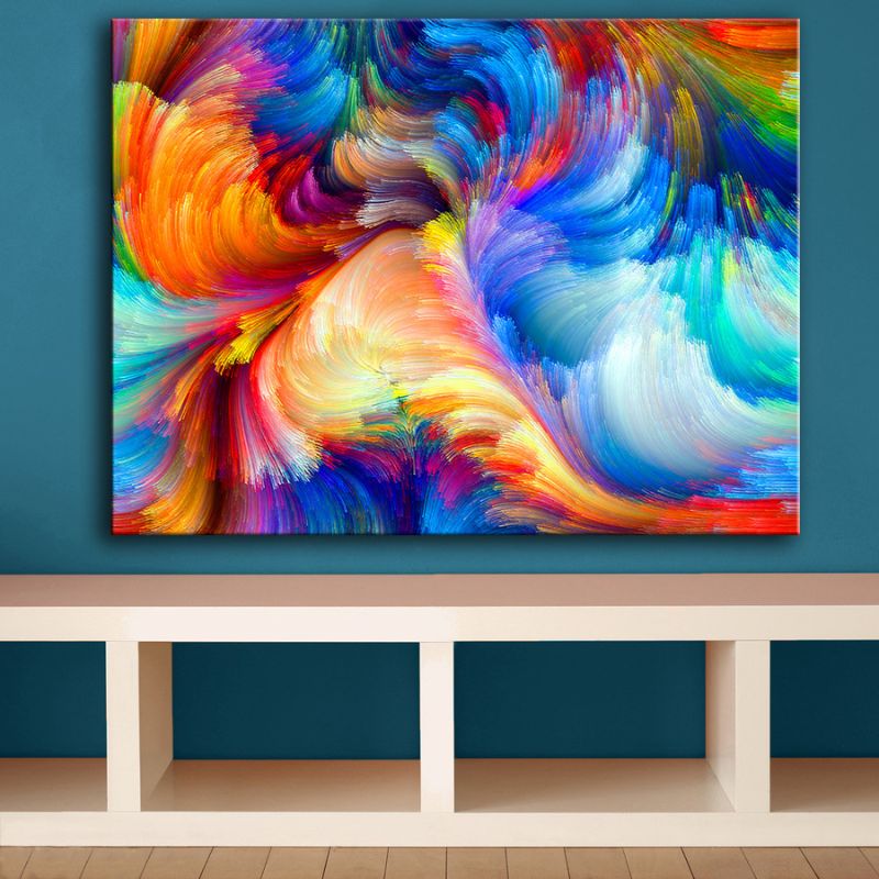 Tableau Abstrait Multicolore cadre