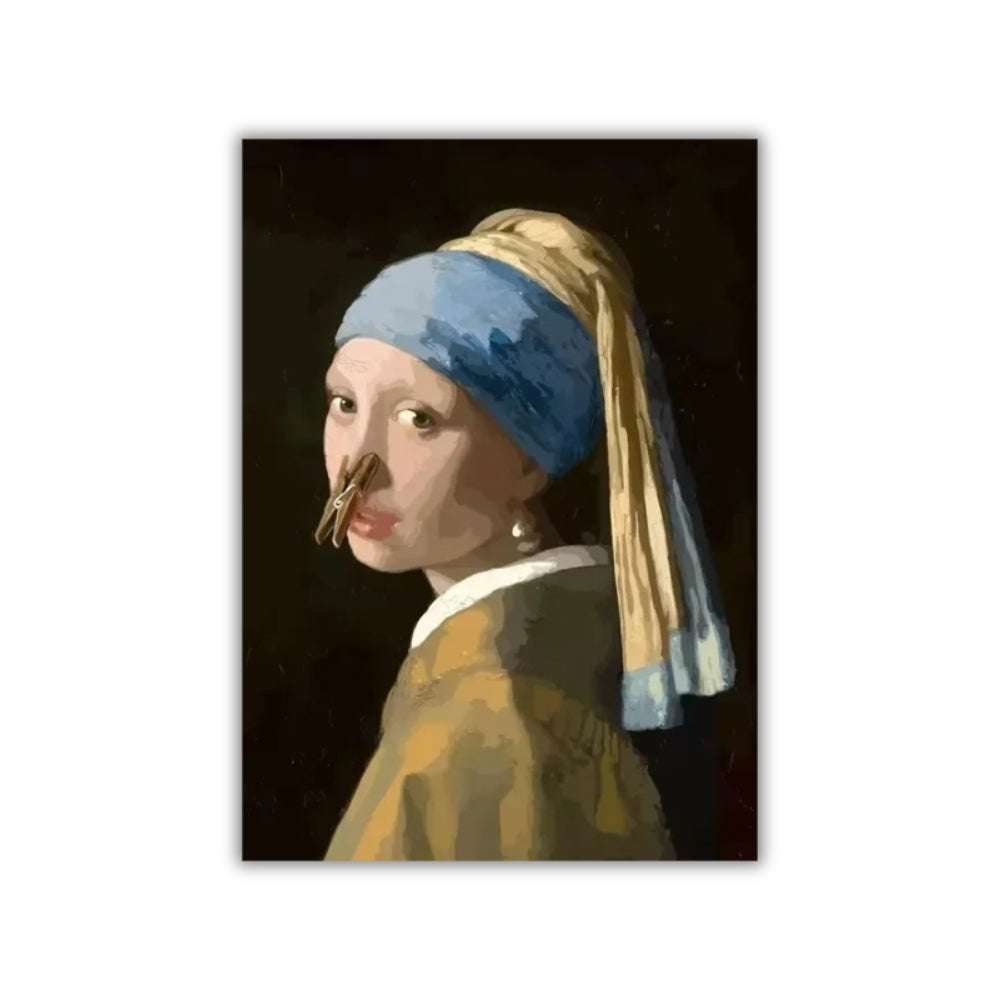 Tableau parodie la jeune fille à la perle decoration