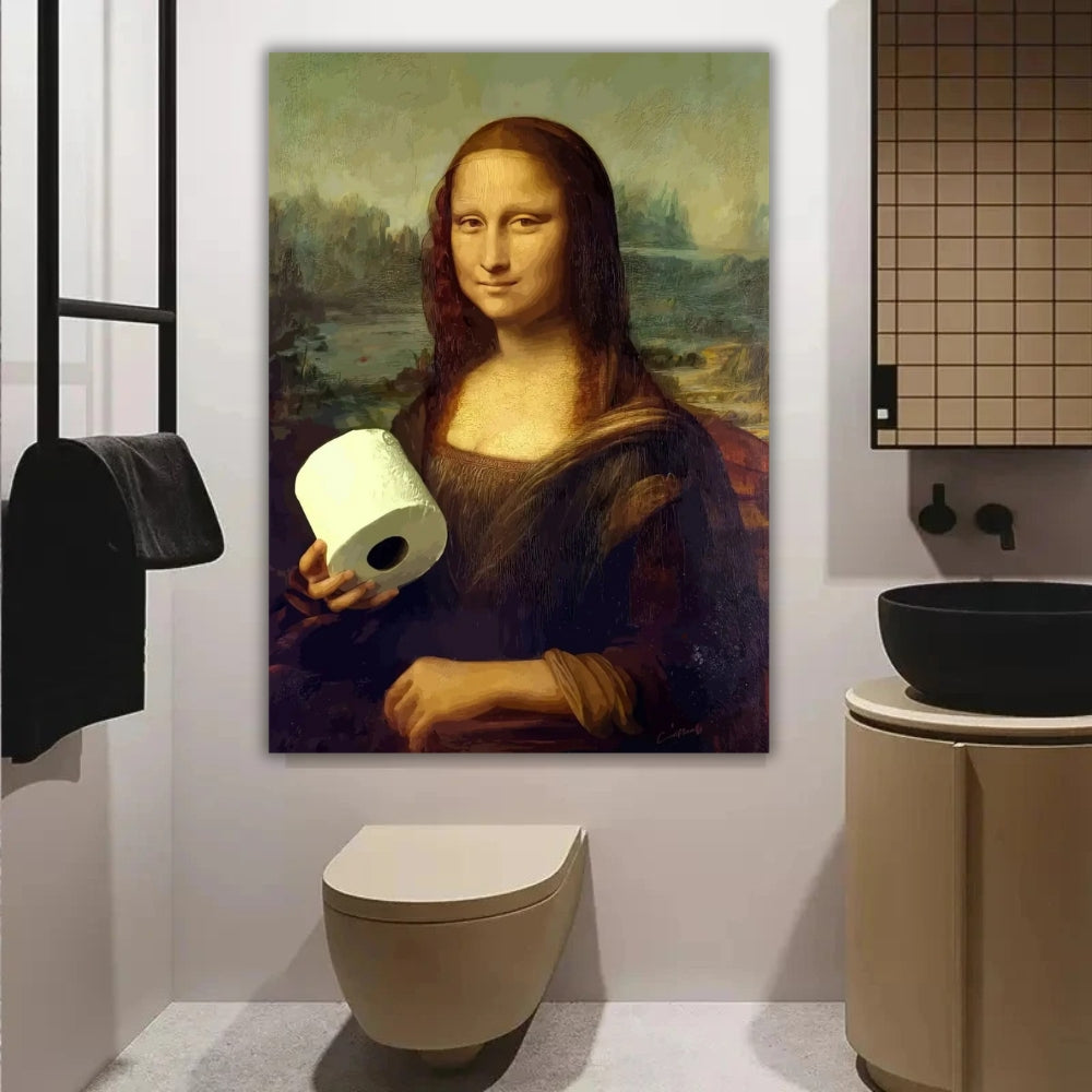 Tableau parodie Mona Lisa papier toilette