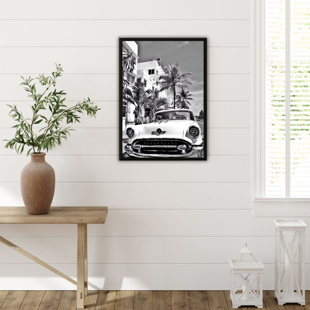 Tableau photographie voiture vintage à Miami deco