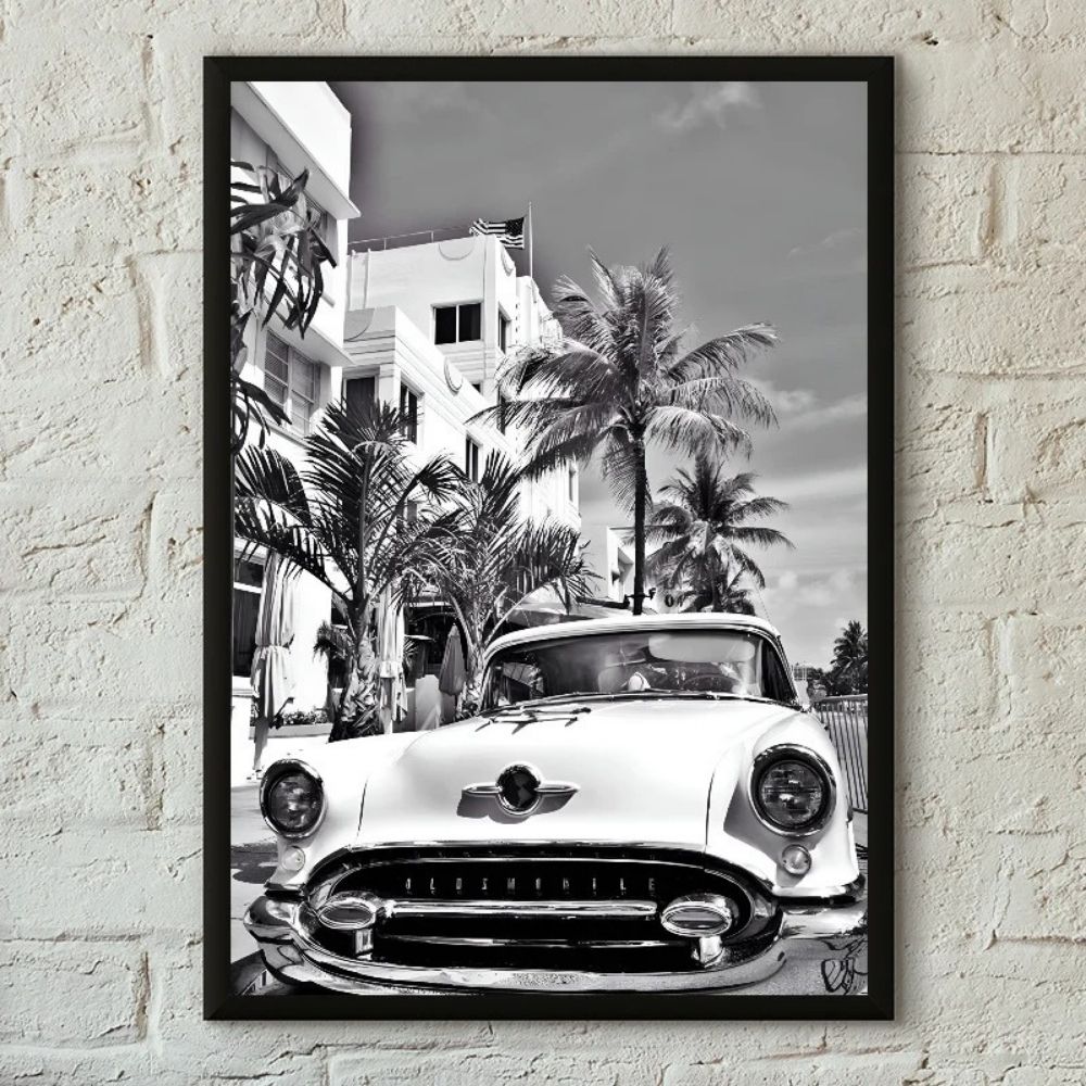 Tableau photographie voiture vintage à Miami