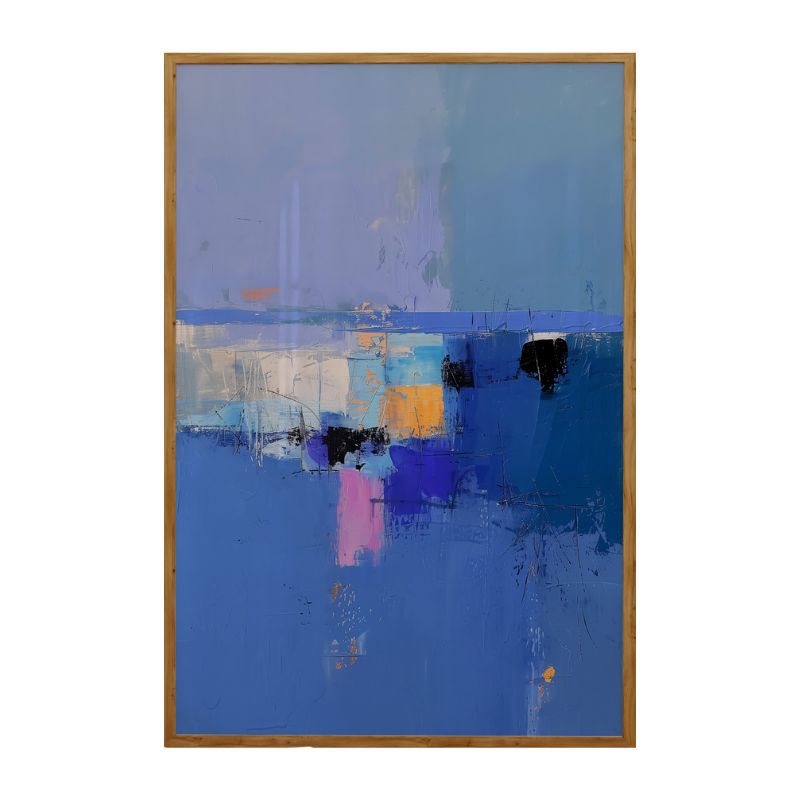 TableauAbstraitBleuContemporain toile