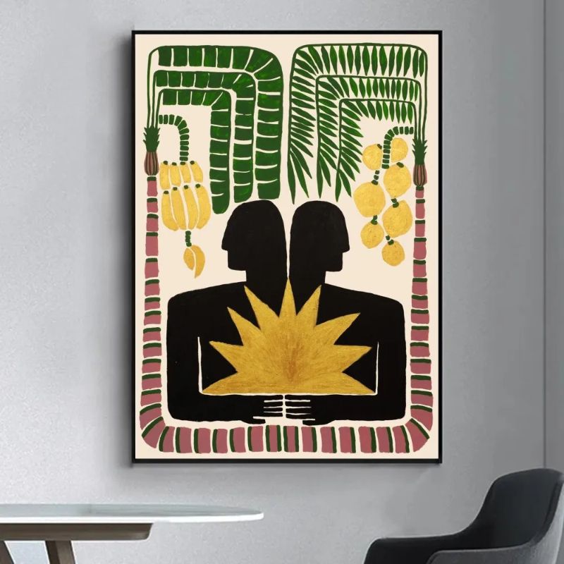 Tableau Abstrait Egypte mural