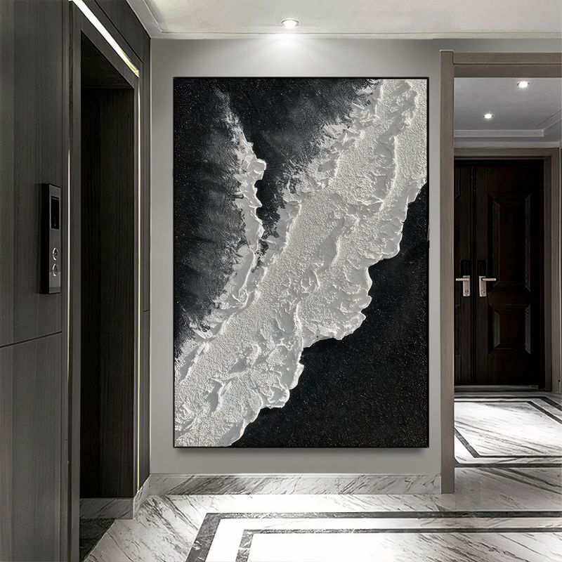 TableauAbstraitNoiretBlanc couloir