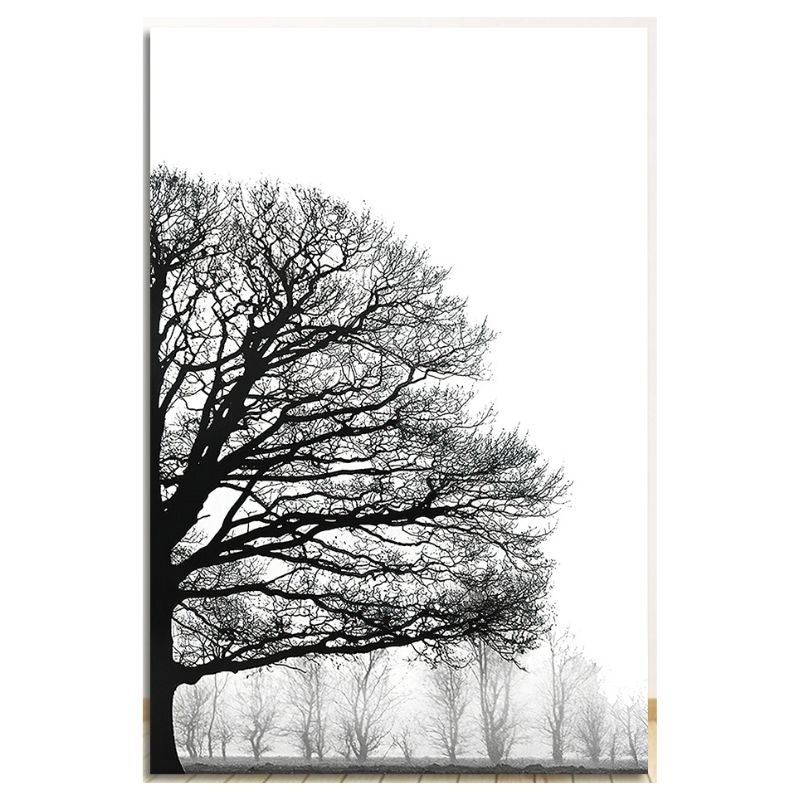 TableauArbreNoiretBlanc2Pieces toile 2