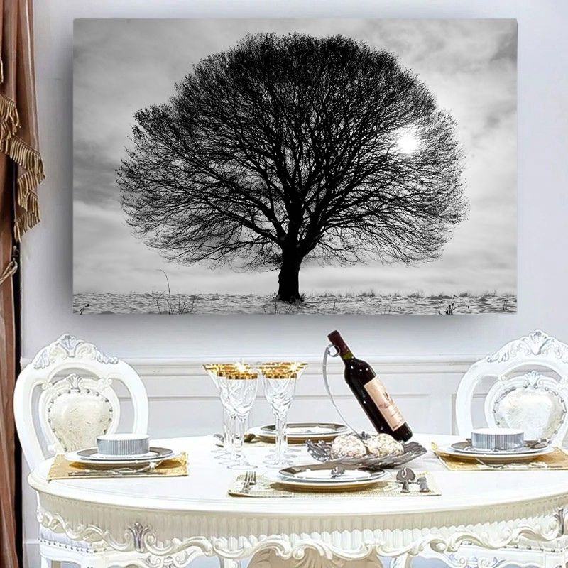 TableauArbredeVieNoiretBlanc table a manger