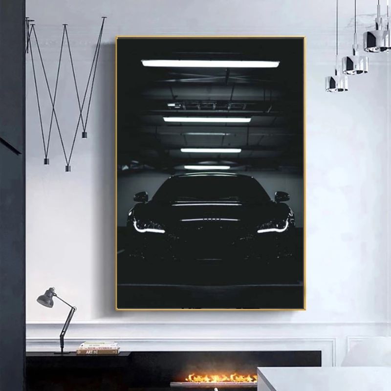 TableauAudiR8sombre cheminee