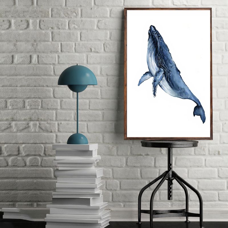 TableauBaleineBleuAquarelle pose