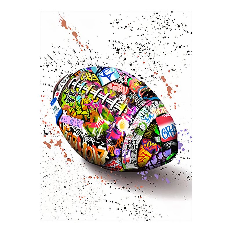 TableauBallondeRugbyStreetArt toile