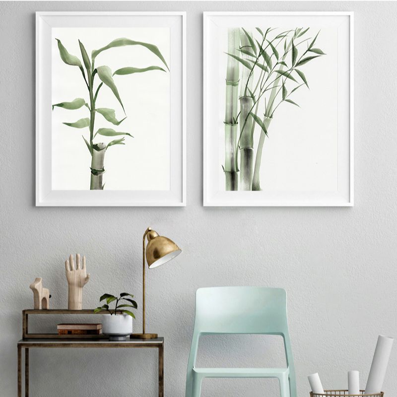 TableauBambou mur blanc