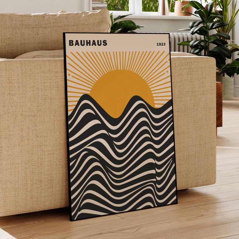 TableauBauhausVaguesNoiretCoucherdeSoleil canape