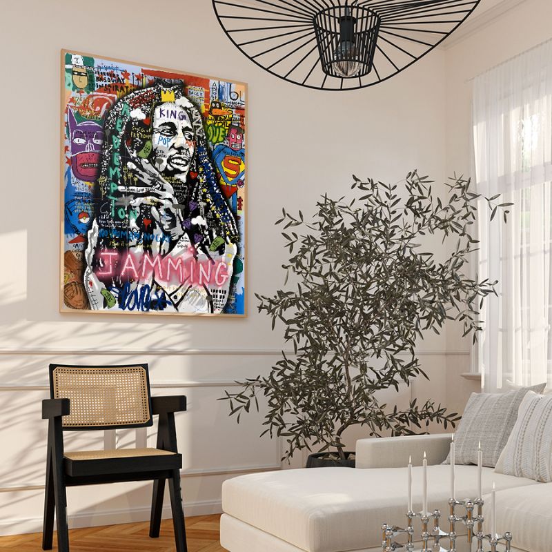 TableauBobMarleyStreetArt salon