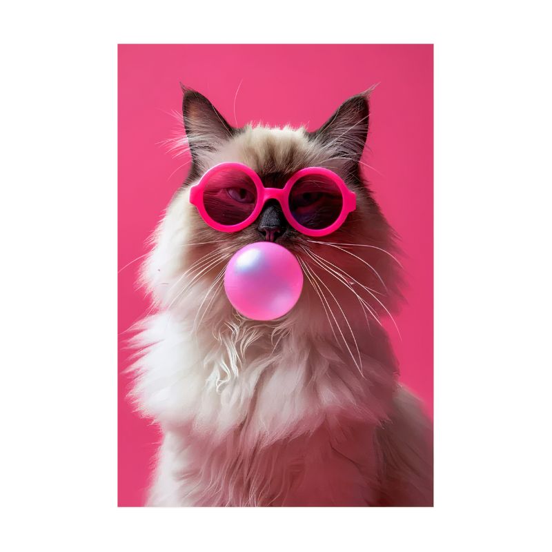 TableauChatPopArtDecale toile