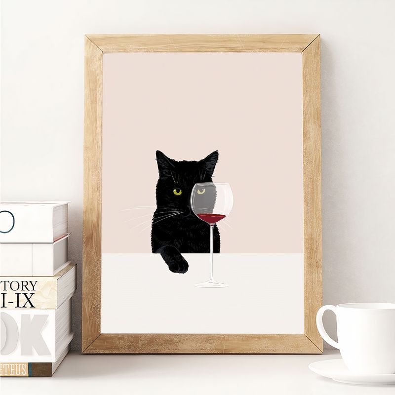 TableauChatetVerredeVin bureau