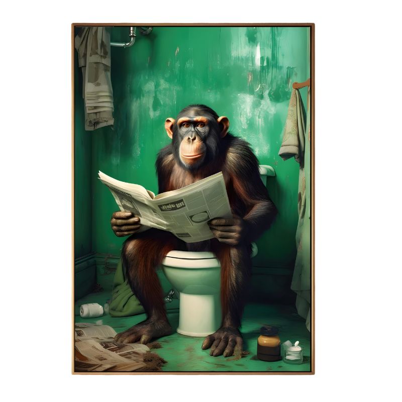 TableauChimpanzeauxToilettes toile