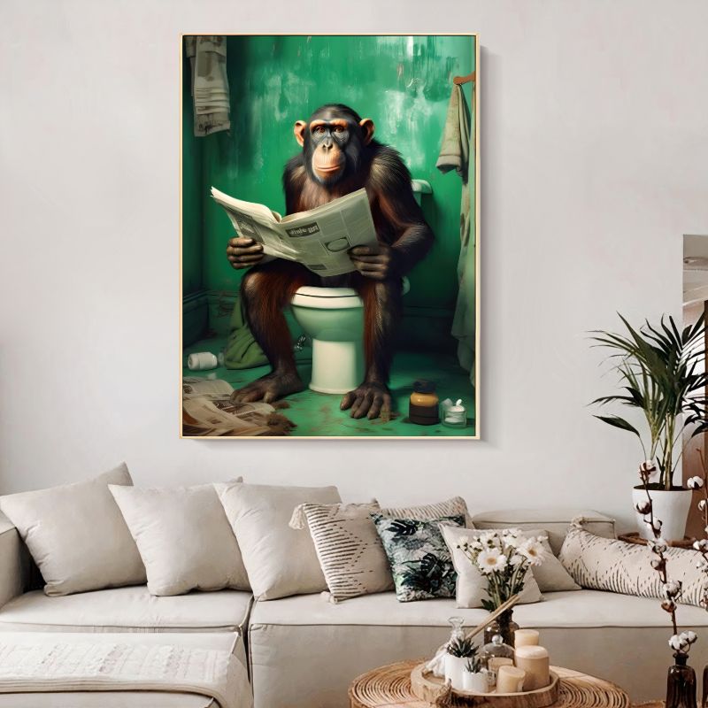 TableauChimpanzeauxToilettes salon