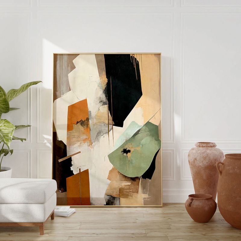 TableauCollagePeintureAbstraite pose