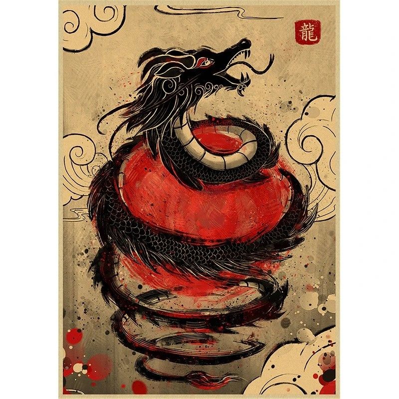 TableauDragonJaponais toile