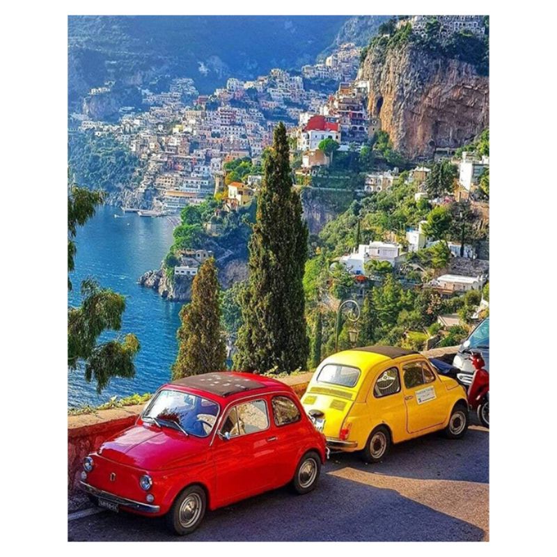 TableauFiat500surlacoteItalienne toile