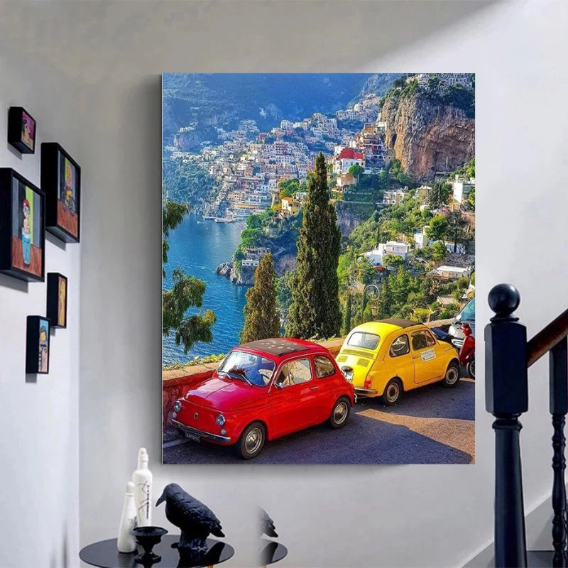 TableauFiat500surlacoteItalienne couloir