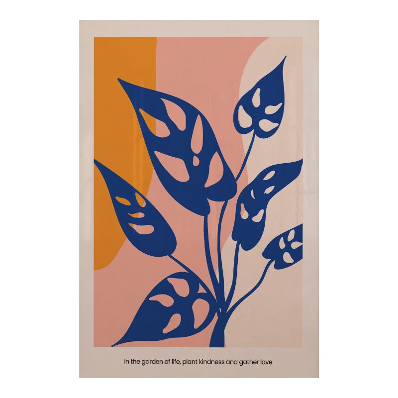 TableauFleurBleuDesignModerneMinimaliste toile