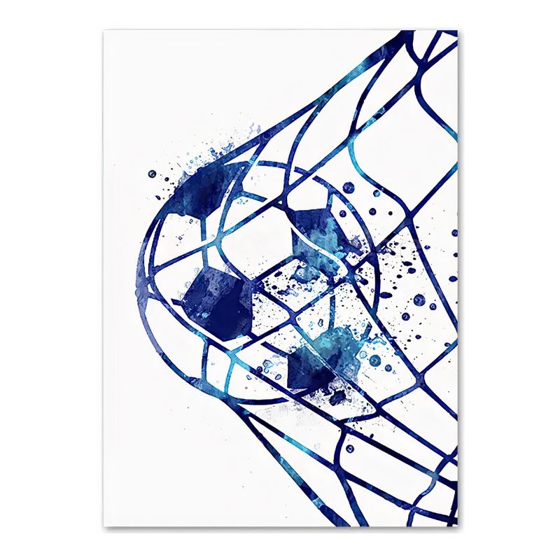 TableauFootAquarelleBleu toile 1