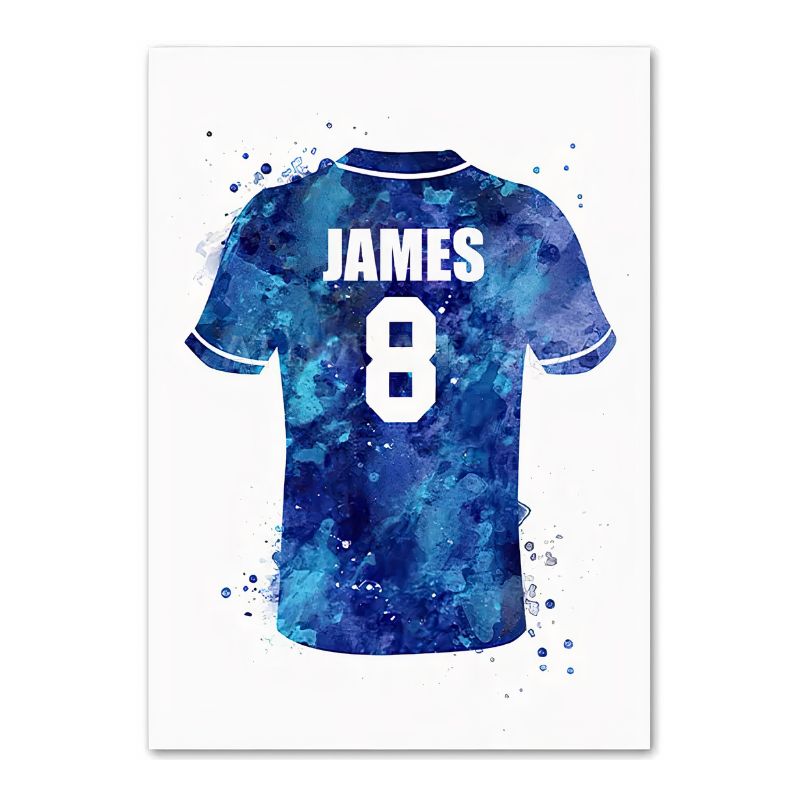 TableauFootAquarelleBleu toile 2