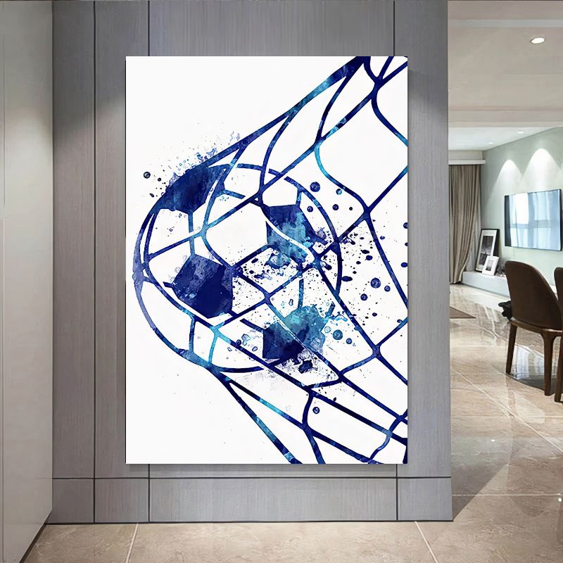 TableauFootAquarelleBleu couloir