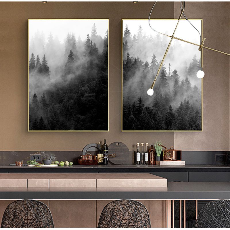 TableauForetBrumeuseNoiretBlanc cuisine