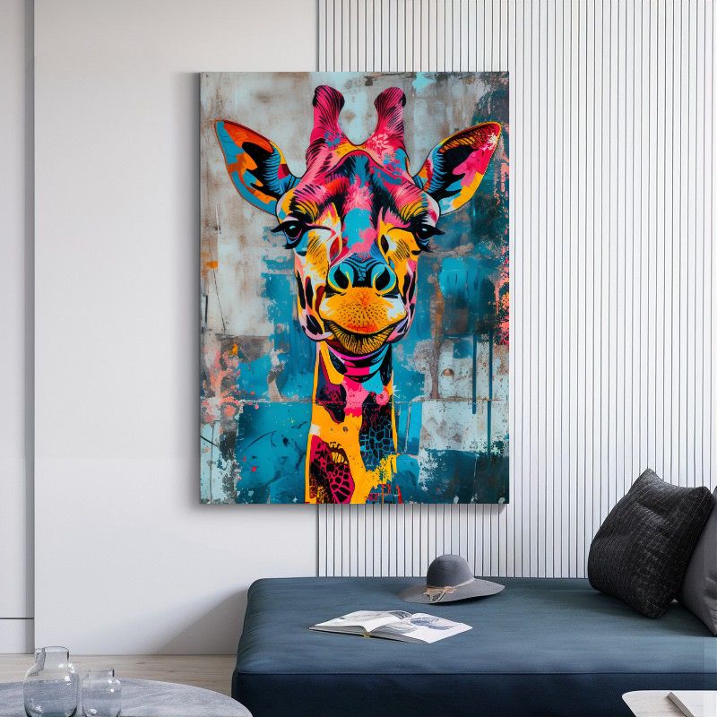 TableauGirafeStreetArt chambre