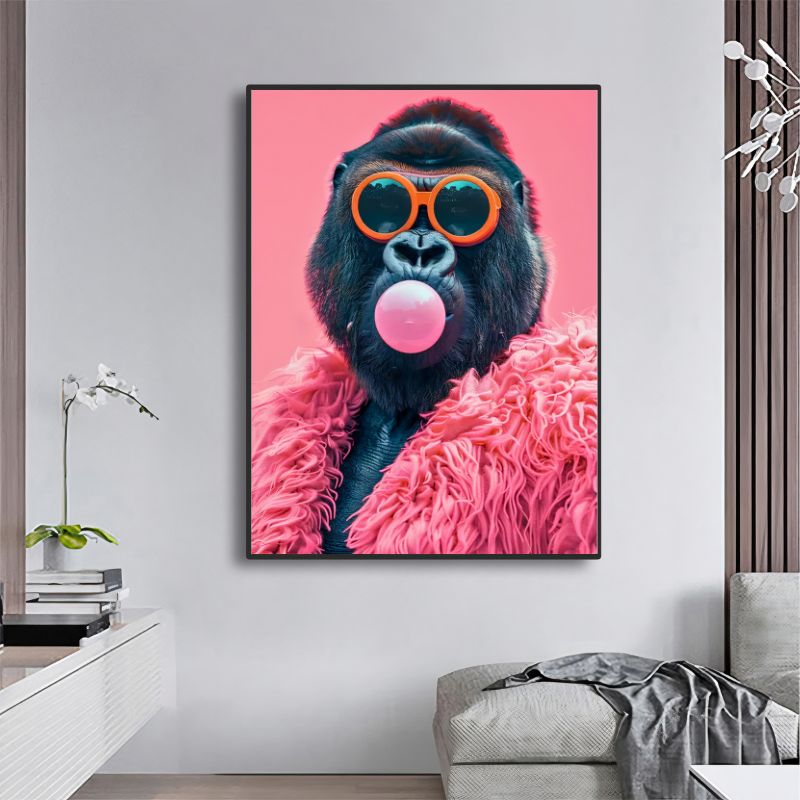 TableauGorillePopArtDecale canape