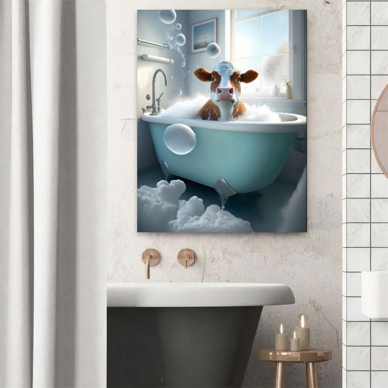 TableauLaVachePrendSonBain baignoire