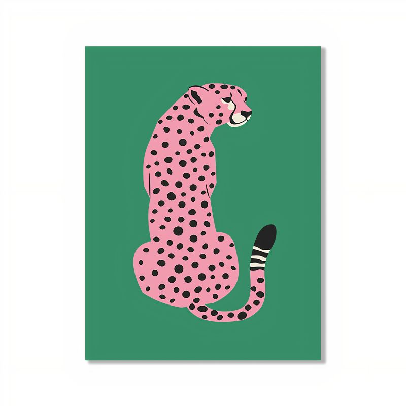 TableauLeopardRose toile