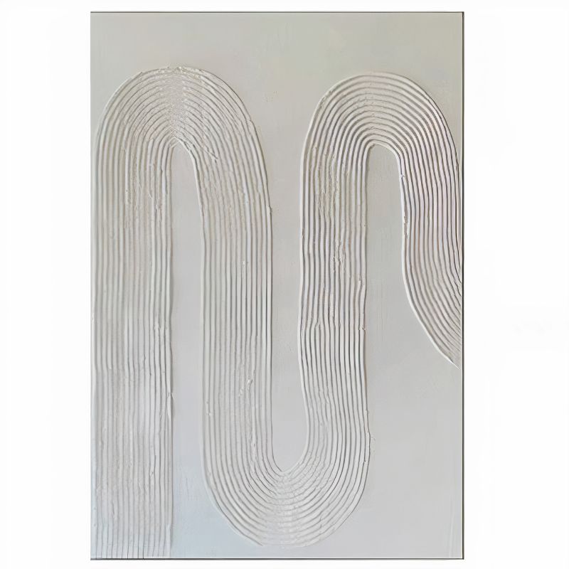 TableauMinimalisteBlancEffetReliefOndule toile