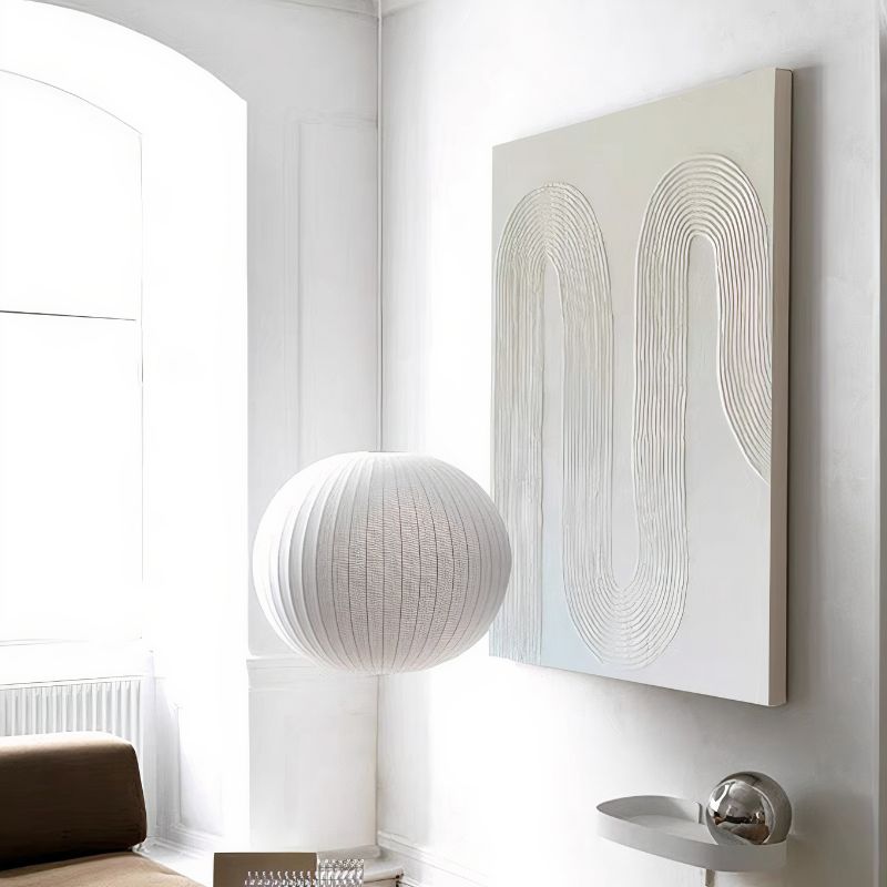 TableauMinimalisteBlancEffetReliefOndule profil