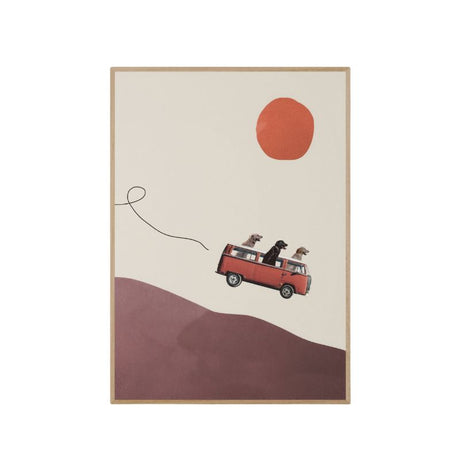 TableauMinimalisteSurrealiste-ChiensenVanRetro toile