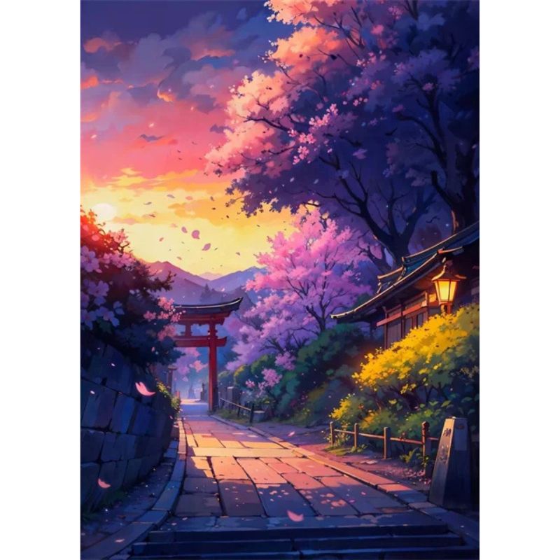 Tableau Paysage Japonais Anime toile 2