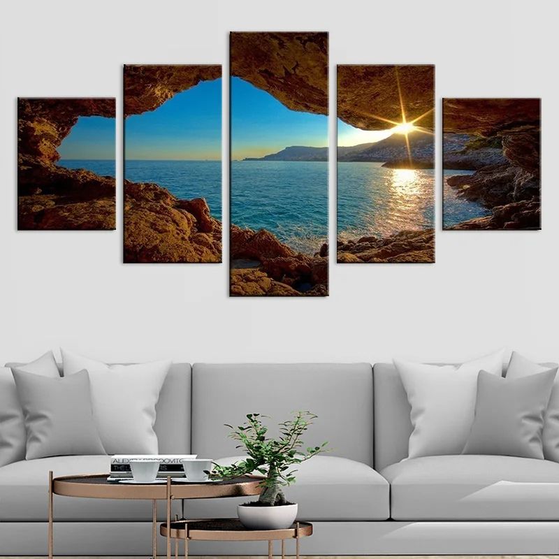 Tableau Paysage Vue Mer et Grotte canape