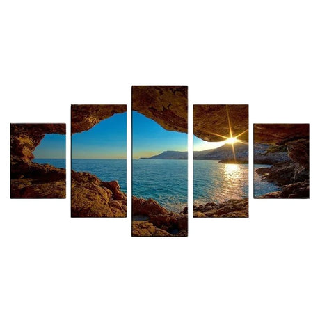 Tableau Paysage Vue Mer et Grotte toile