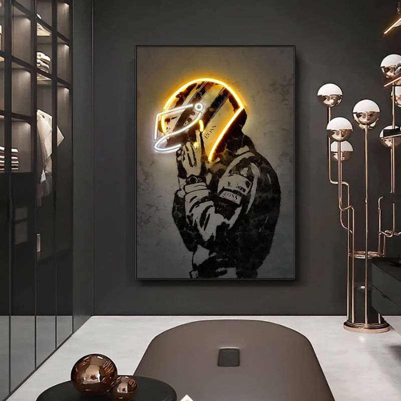 TableauPiloteCasqueNeon couloir