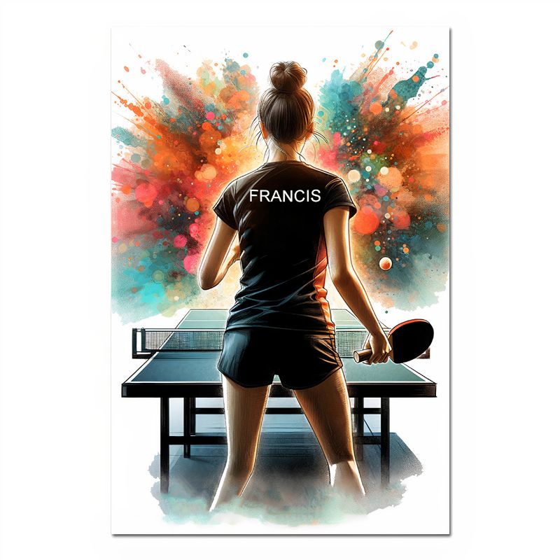TableauPingPongFemininStreetArt toile