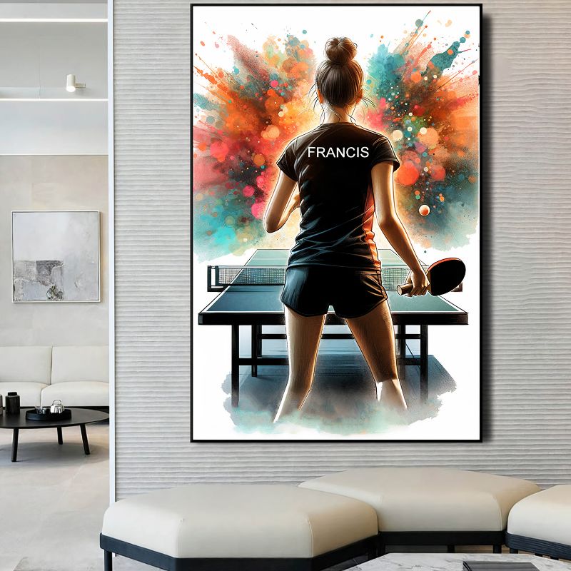 TableauPingPongFemininStreetArt salon